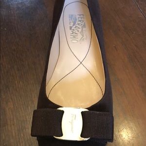 Salvatore Ferragamo Varina Chocolate Suede flats